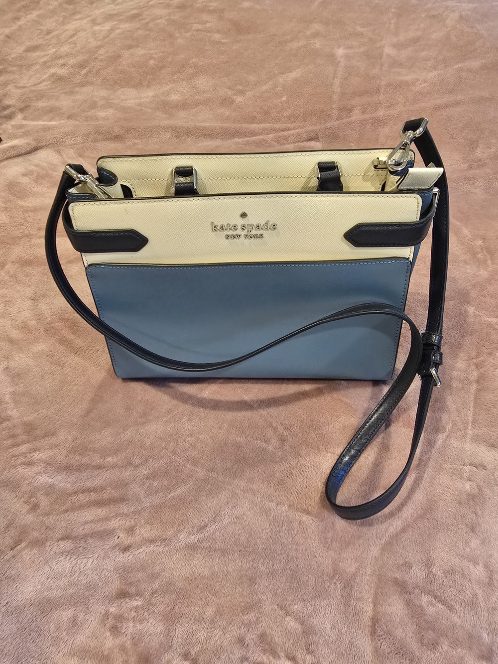 kate spade Blue, Cream & Black Colorblock Crossbody